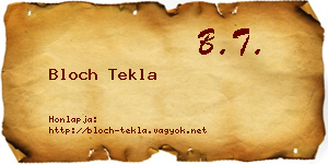 Bloch Tekla névjegykártya